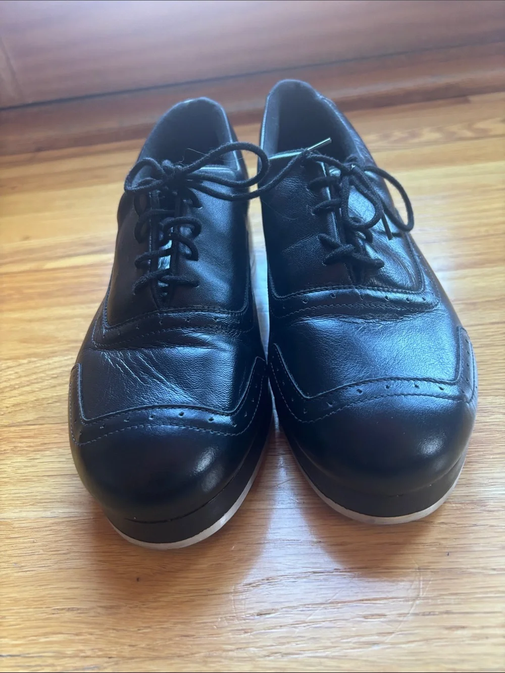 Bloch Black Leather-Look Lace-Up Tap Shoes (LIKE NEW)